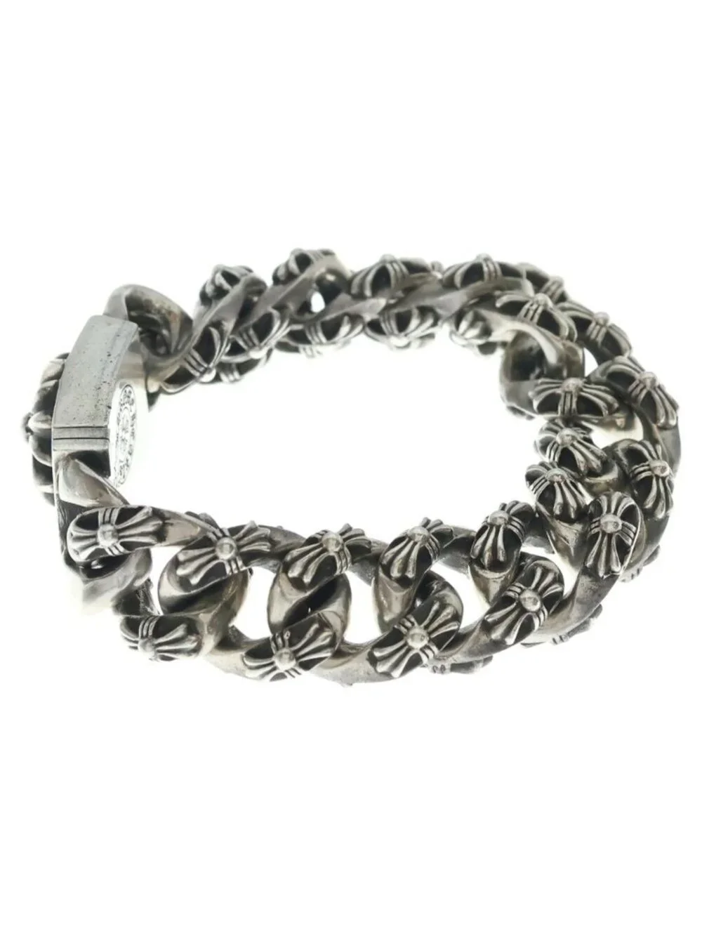 Chrome Hearts Extra Fancy Link Large Chx Box ID Bracelet Silver